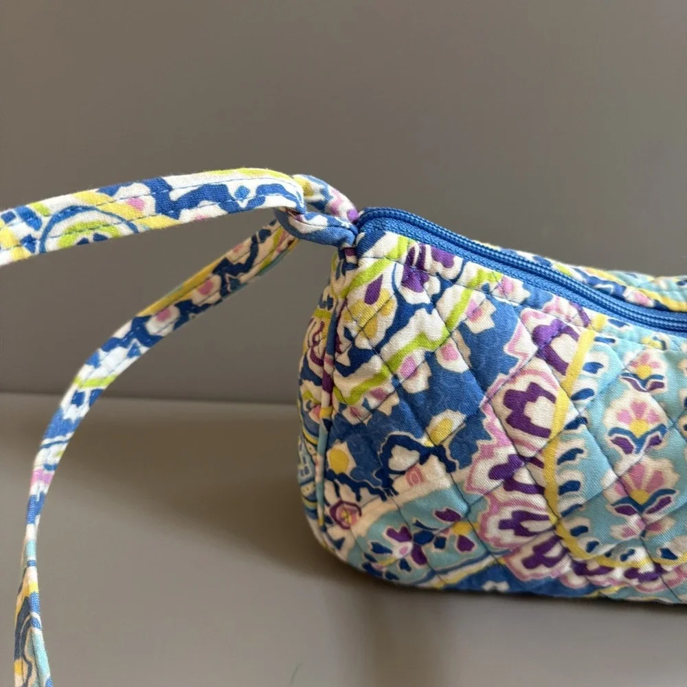 Vera Bradley Capri Blue Crossbody Shoulder Bag Purse Paisley Small Cotton - Picture 7 of 11